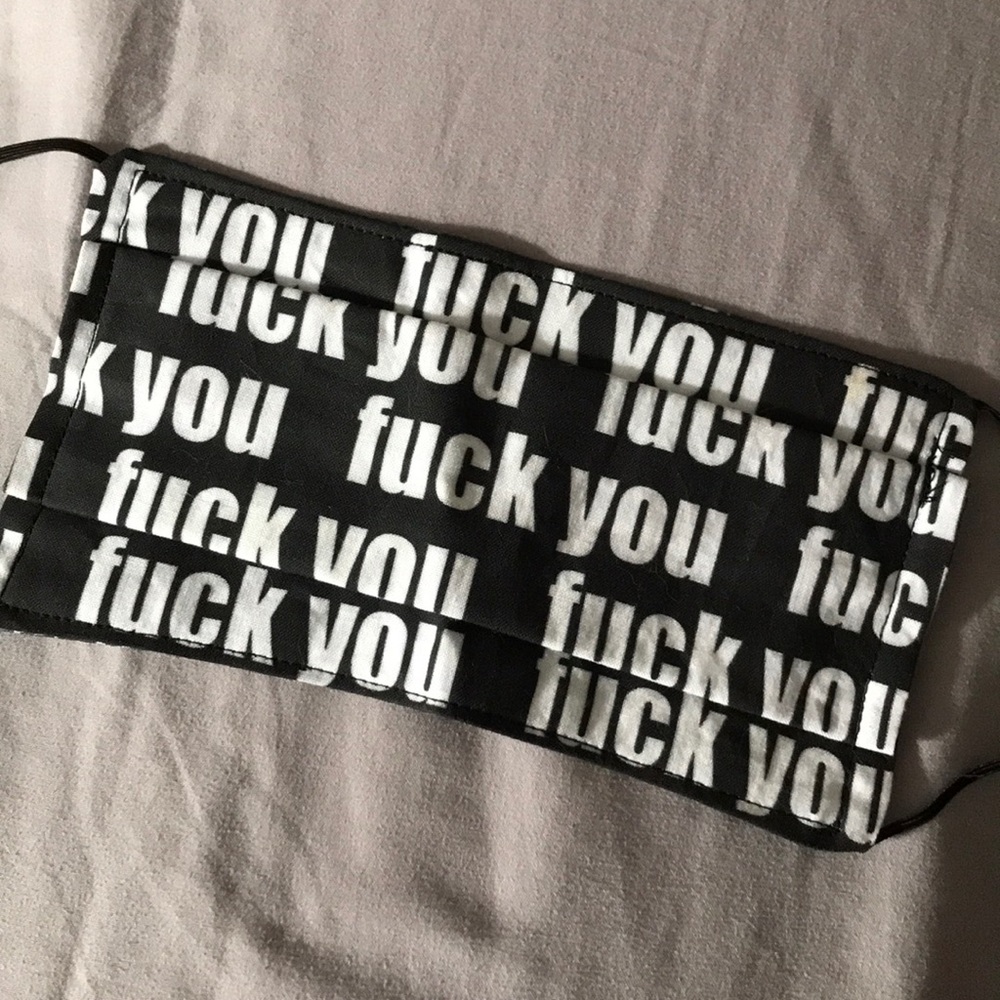 Reversible Gun face mask swear word F You NEW LOOK